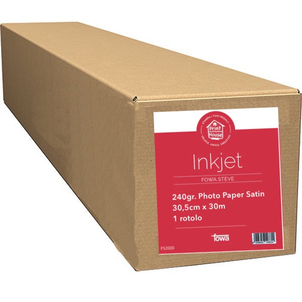 Fowa Steve Carta per plotter Inkjet 30,5cm x 30m 240gr. Satin FS2000 Fowa Steve Carta per plotter Inkjet 30,5cm x 30m 240gr. Satin FS2000